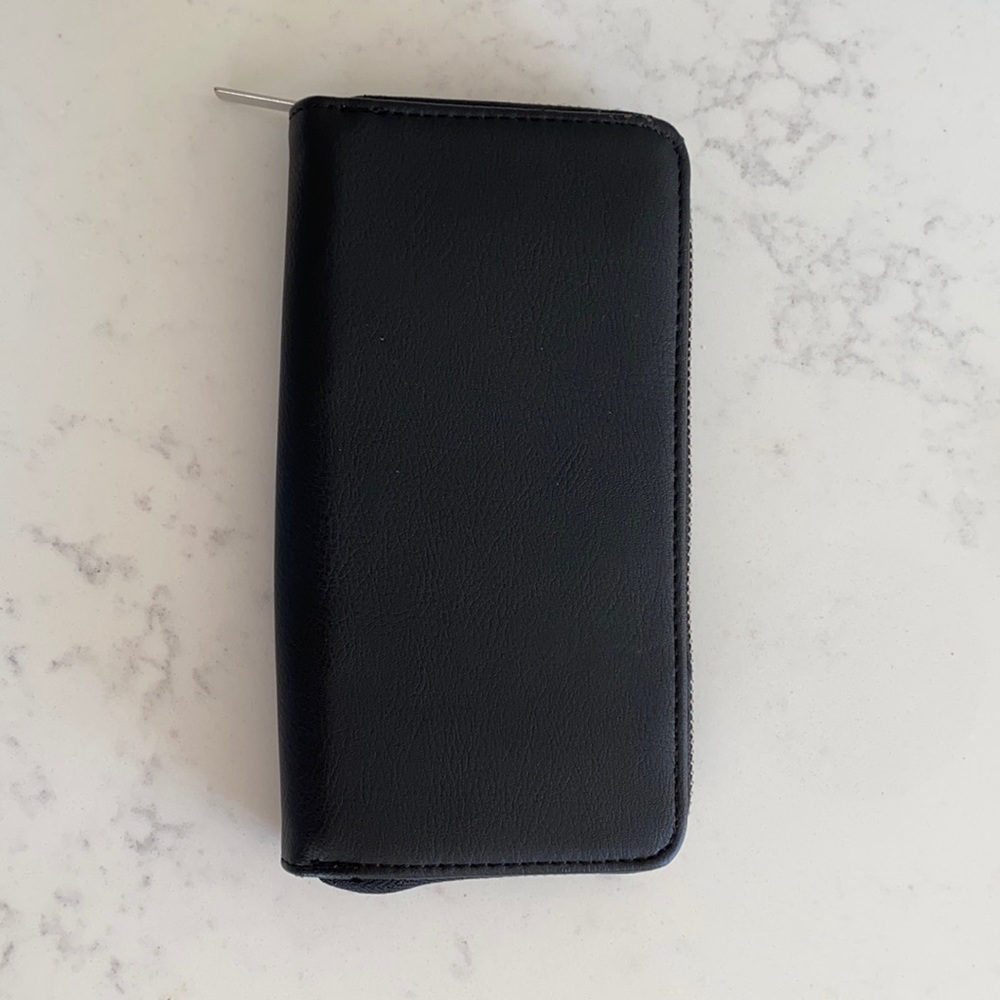 Black vegan leather wallet